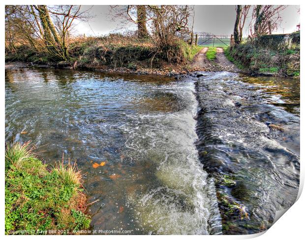 River Crossing Ford Print by Dave Bell