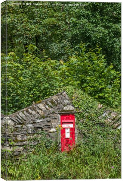 Red GR Letterbox in the Kentmere Valley Lake Distr Canvas Print by Nick Jenkins