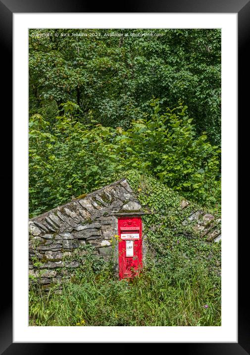 Red GR Letterbox in the Kentmere Valley Lake Distr Framed Mounted Print by Nick Jenkins