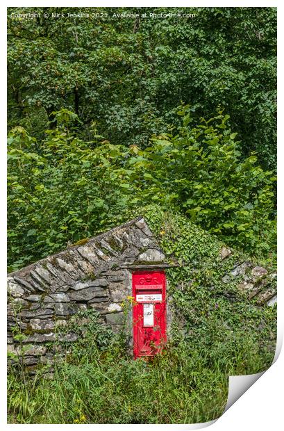 Red GR Letterbox in the Kentmere Valley Lake Distr Print by Nick Jenkins