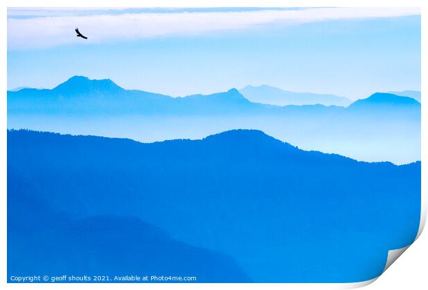 Blue dawn with Eagle Print by geoff shoults