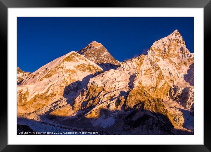 Everest sunset Framed Mounted Print by geoff shoults