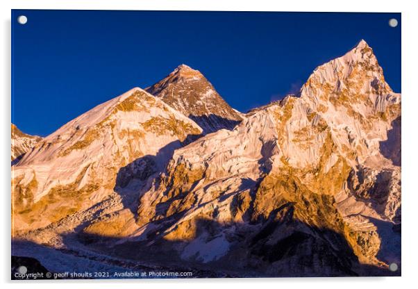 Everest sunset Acrylic by geoff shoults