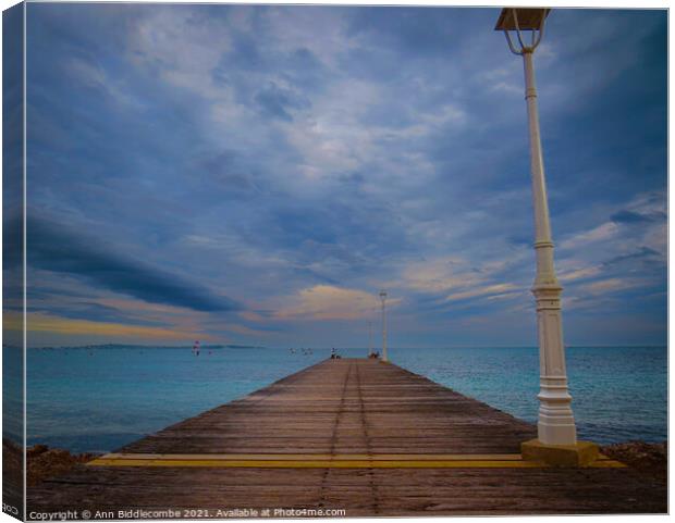 Jetty to nowhere  Canvas Print by Ann Biddlecombe