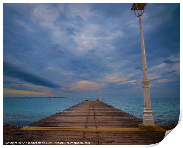 Jetty to nowhere  Print by Ann Biddlecombe