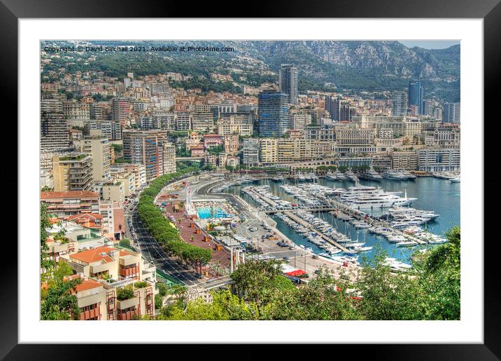 Monte Carlo cityscape. Framed Mounted Print by David Birchall