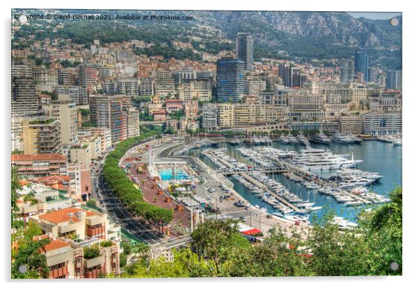Monte Carlo cityscape. Acrylic by David Birchall