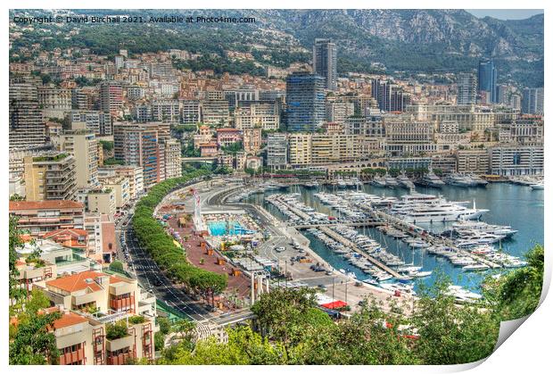 Monte Carlo cityscape. Print by David Birchall