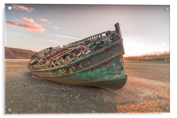 Dulas Bay boat Anglesey. Acrylic by Jonathon barnett