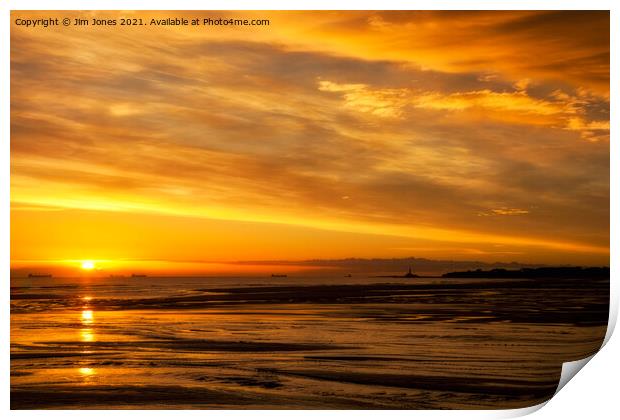 Soft and Dreamy morning on the Northumbrian coast Print by Jim Jones