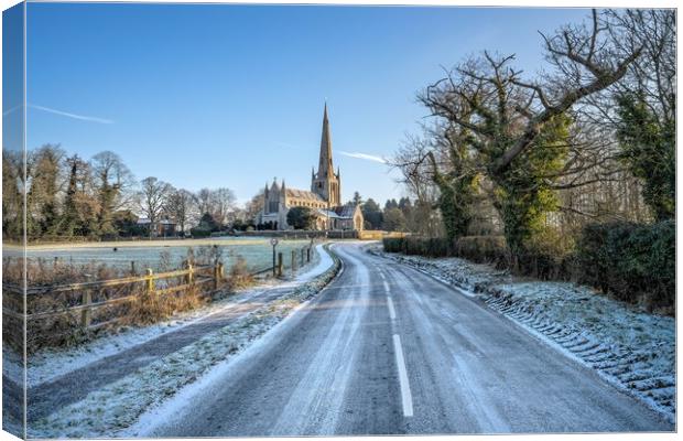 Looking towards St Mary’s church on a frosty morning  Canvas Print by Gary Pearson