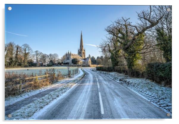 Looking towards St Mary’s church on a frosty morning  Acrylic by Gary Pearson