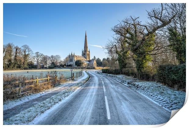 Looking towards St Mary’s church on a frosty morning  Print by Gary Pearson