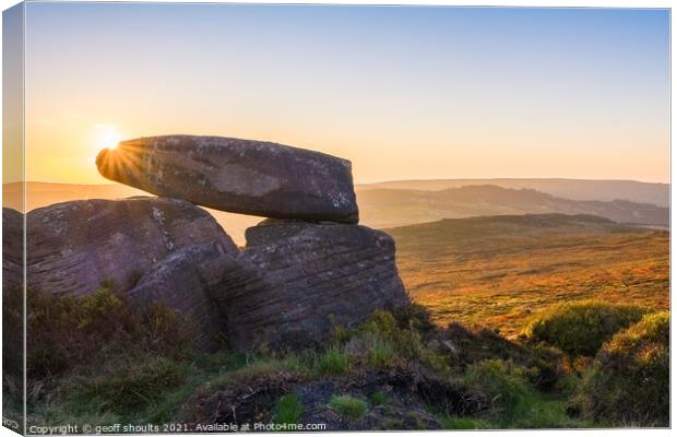 Sunset at The Roaches Canvas Print by geoff shoults