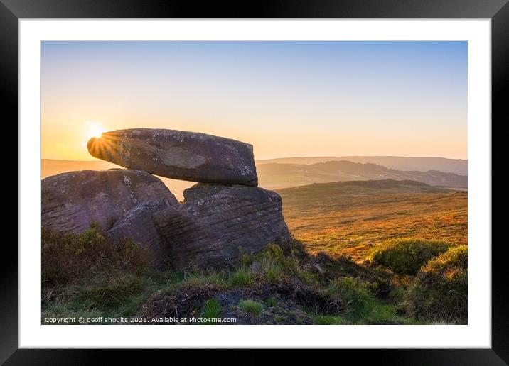 Sunset at The Roaches Framed Mounted Print by geoff shoults
