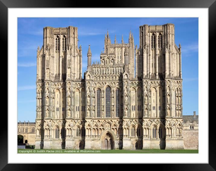 Wells Cathedral, Somerset, England.  Framed Mounted Print by Judith Flacke