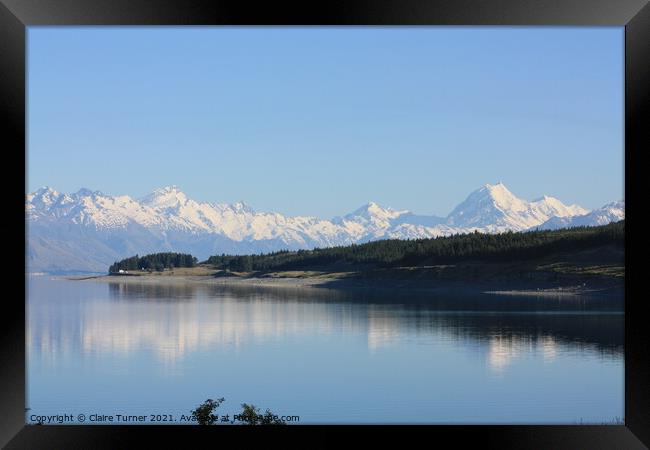 Lake Pukaki and the Southern Alps, New Zealand Framed Print by Claire Turner