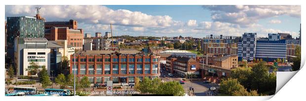Leeds City Skyline, view North along York Street Print by Terry Senior