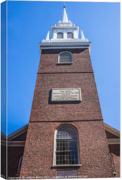 Old North Church Boston Massachusetts Canvas Print by William Perry