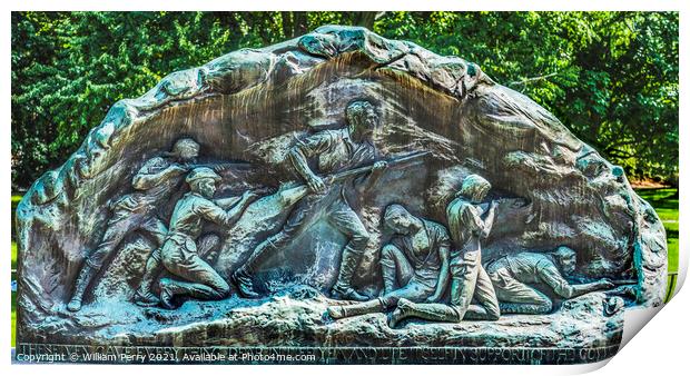 Lexington Minute Men Bronze Relief Battle Green Massachusetts Print by William Perry