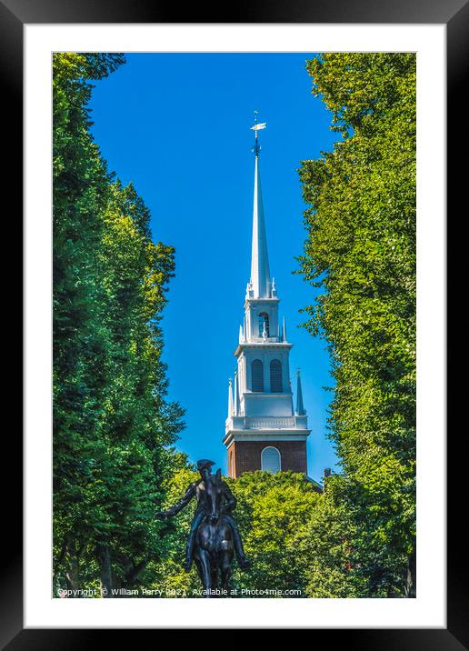 Paul Revere Statue Old North Church Boston Massachusetts Framed Mounted Print by William Perry