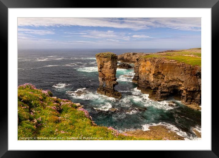 Yesnaby Castle Sea Stack West Mainland Orkney   Framed Mounted Print by Barbara Jones