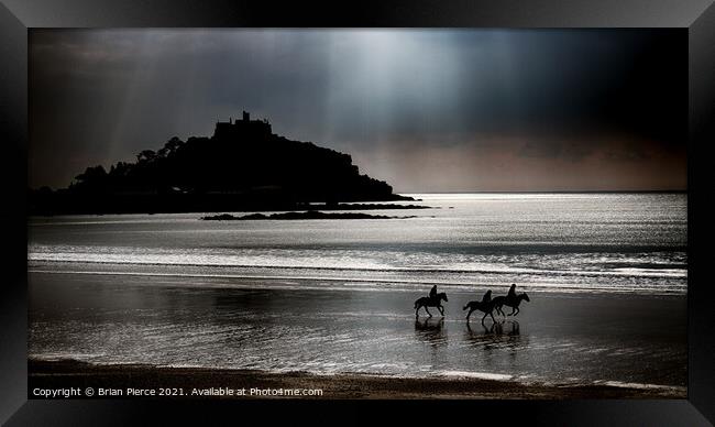 Evening Ride, St Michael's Mount, Cornwall Framed Print by Brian Pierce