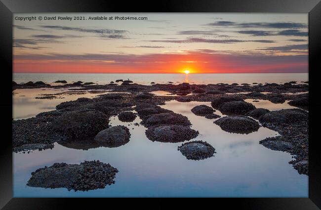 Hunstanton Beach Norfolk at Sunset Framed Print by David Powley