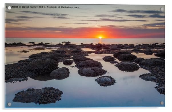 Hunstanton Beach Norfolk at Sunset Acrylic by David Powley