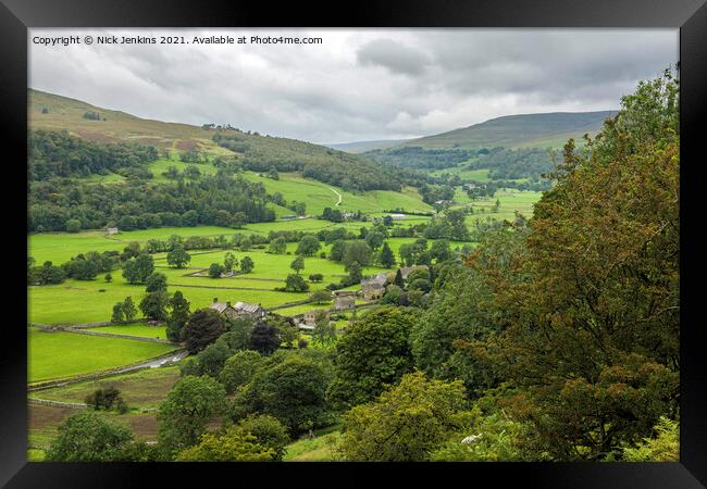 Looking over Buckden village to Upper Wharfedale Y Framed Print by Nick Jenkins