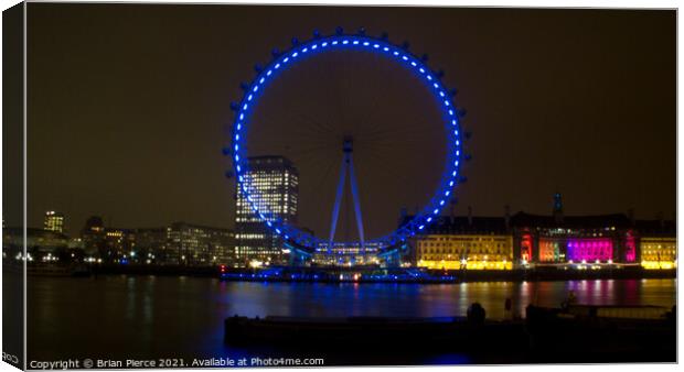 London Eye at Night Canvas Print by Brian Pierce