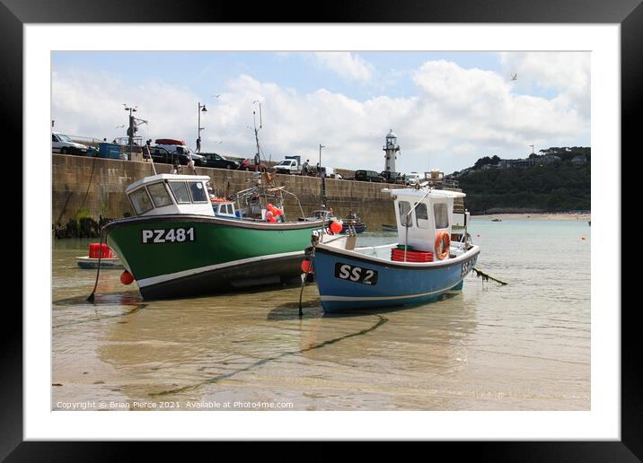 St Ives harbour, Cornwall Framed Mounted Print by Brian Pierce