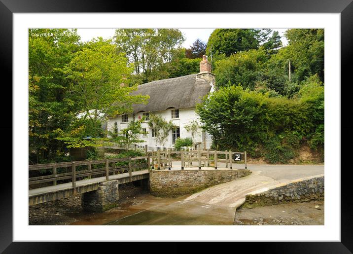 Thatched Cottage, Helford, Cornwall Framed Mounted Print by Brian Pierce