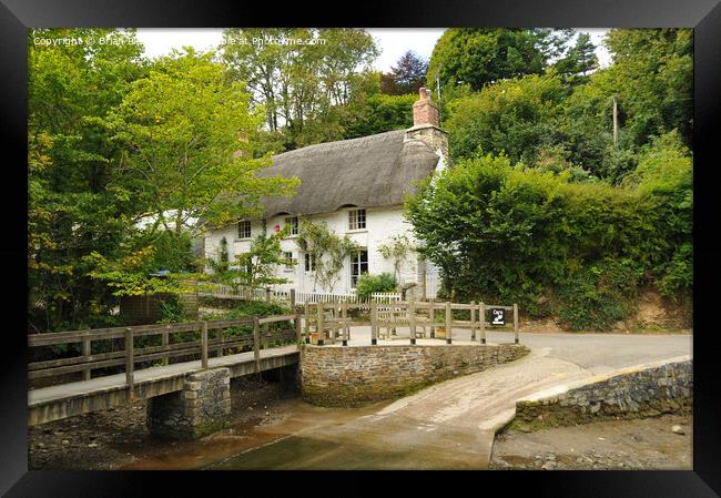 Thatched Cottage, Helford, Cornwall Framed Print by Brian Pierce