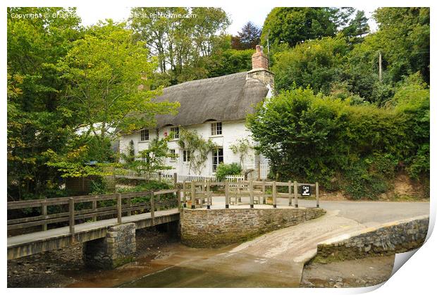 Thatched Cottage, Helford, Cornwall Print by Brian Pierce