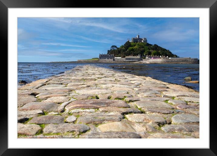 St Michael's Mount and the Causeway Framed Mounted Print by Brian Pierce