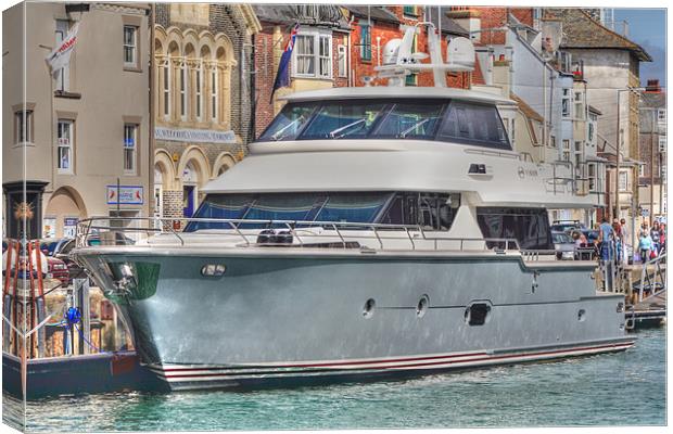 Luxury Motor Yacht Canvas Print by Nicola Clark