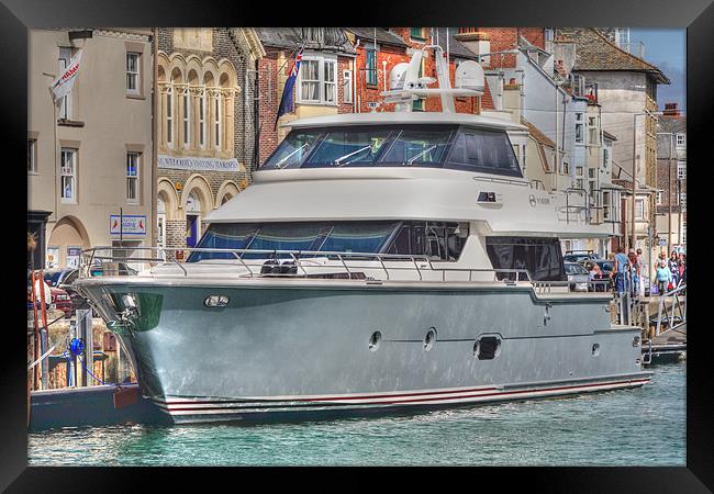 Luxury Motor Yacht Framed Print by Nicola Clark