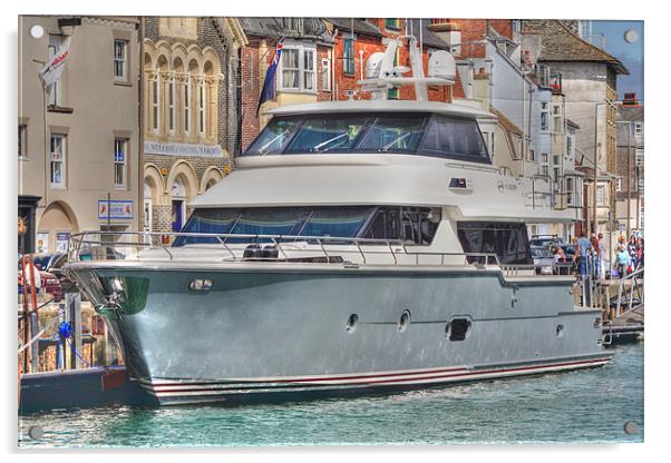 Luxury Motor Yacht Acrylic by Nicola Clark