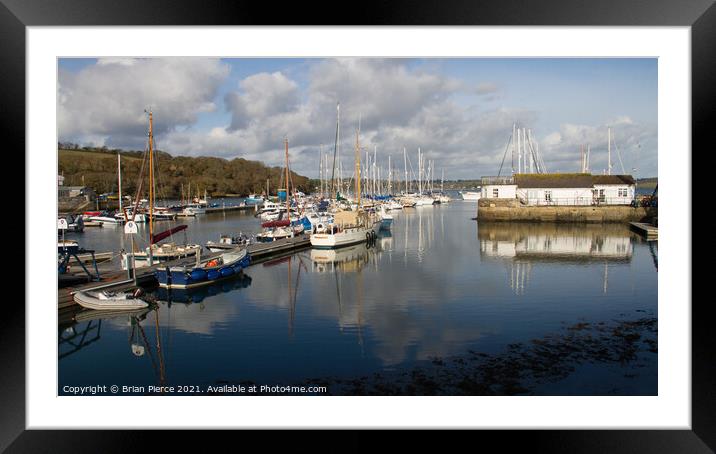 Mylor Yacht Harbour, Cornwall Framed Mounted Print by Brian Pierce