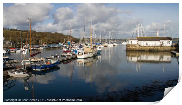 Mylor Yacht Harbour, Cornwall Print by Brian Pierce
