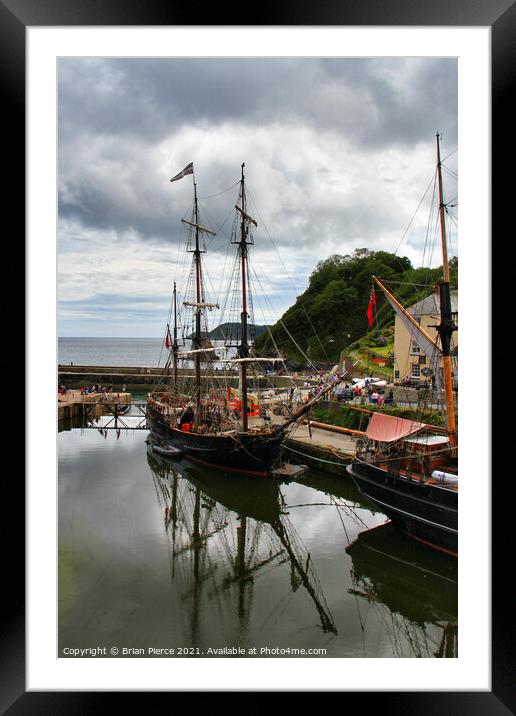 Charlestown Historic Harbour, Cornwall Framed Mounted Print by Brian Pierce