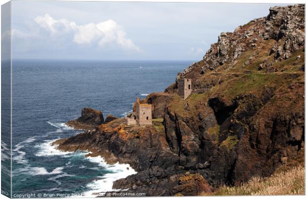 Botallack Head and the Crown Engine Houses Canvas Print by Brian Pierce