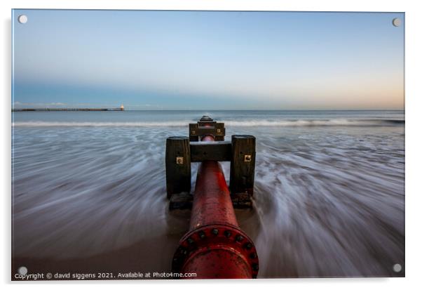 Blyth pipe waves swooshing Acrylic by david siggens