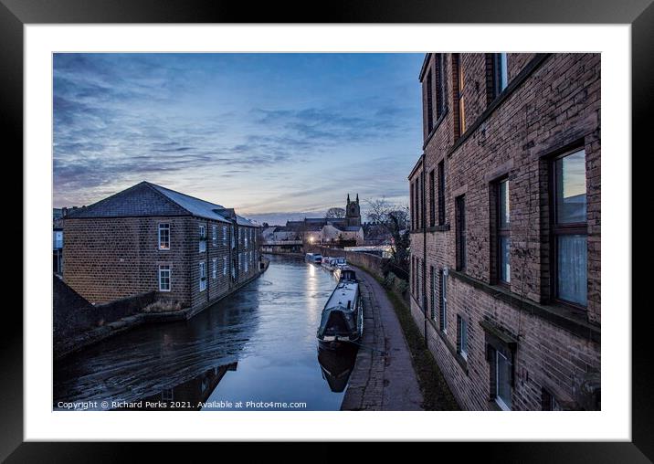 Winter reflections in Skipton Framed Mounted Print by Richard Perks