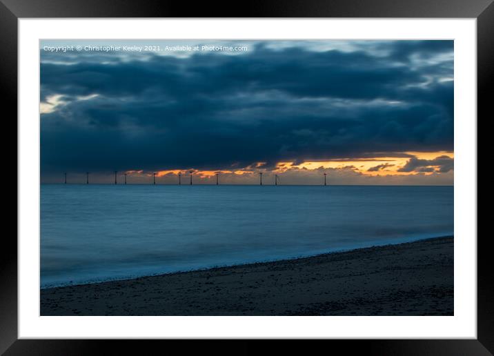 Sunrise at Caister-on-sea Framed Mounted Print by Christopher Keeley