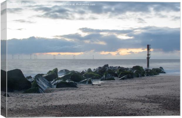 Caister at dawn  Canvas Print by Christopher Keeley
