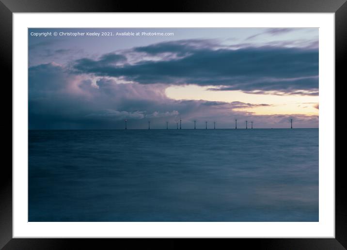 Cloudy sunrise at Caister, Norfolk Framed Mounted Print by Christopher Keeley