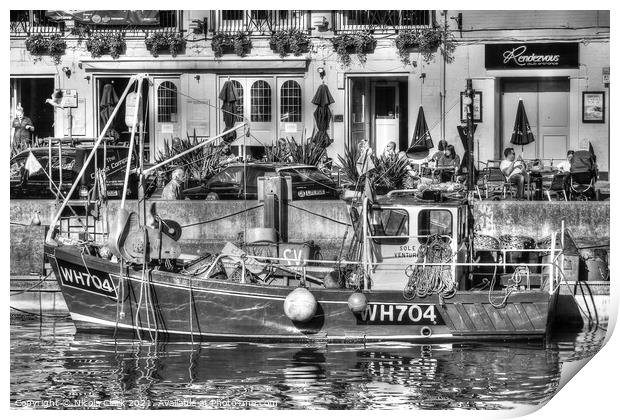 Serenity at Weymouth Harbour Print by Nicola Clark