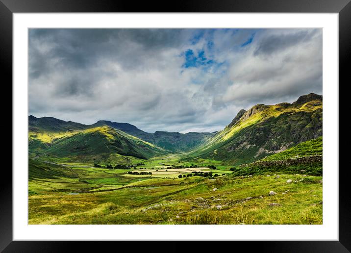 Langdale Pikes, Cumbria. UK Framed Mounted Print by Maggie McCall
